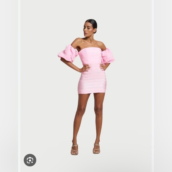 L'IDEE Art Deco Mini Dress in Lipstick - Picture 5 of 13